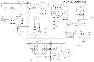 Dod classic fuzz schematic circuit diagram